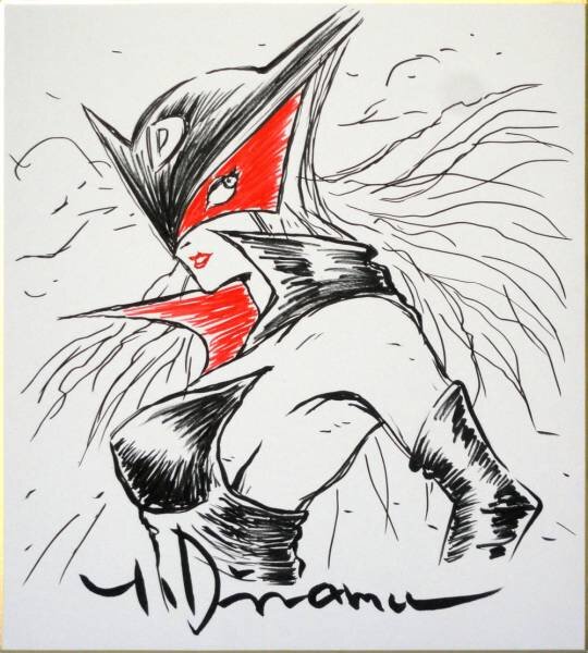 Yoshitaka Amano counterfeit FAKE shikishi educational reference album cover — known or suspected fakes for comparison study