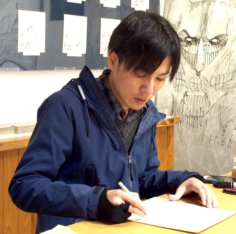 Hajime Isayama shikishi educational album cover — authentic vs counterfeit reference gallery (non-commercial study archive)