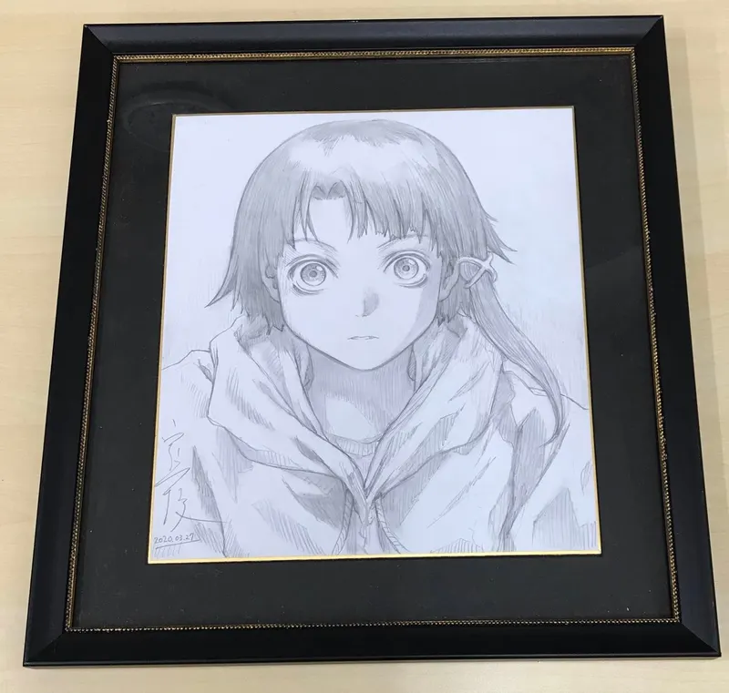 Yoshitoshi ABE authentic REAL shikishi educational reference album cover — genuine examples for authenticity study
