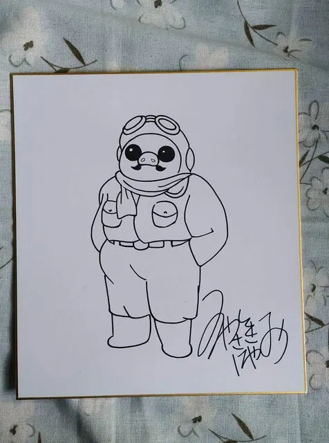 Educational counterfeit reference image (Hf88e62a017474fcbbf90110f854fc8ea4.jpg_640x640Q90.jpg_). — educational counterfeit (FAKE) shikishi reference associated with Hayao Miyazaki