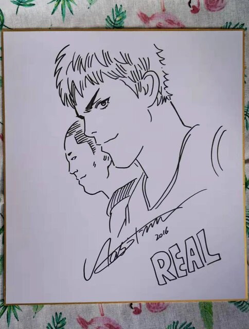 <div style="text-align: center;"><span class="color" style="color:#ff0000"><b>FAKE</b></span></div>
<div style="text-align: center;">TAKEHIKO INOUE</div> — educational counterfeit (FAKE) shikishi reference associated with Takehiko Inoue