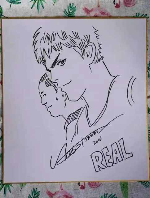 <div style="text-align: center;"><span class="color" style="color:#ff0000"><b>FAKE</b></span></div>
<div style="text-align: center;">TAKEHIKO INOUE</div> — educational counterfeit (FAKE) shikishi reference associated with Takehiko Inoue