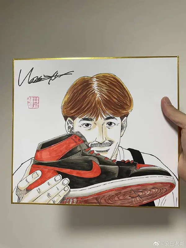 Educational counterfeit reference image (02e60300gy1hfzowa611kj20zk1bfaf0). — educational counterfeit (FAKE) shikishi reference associated with Takehiko Inoue
