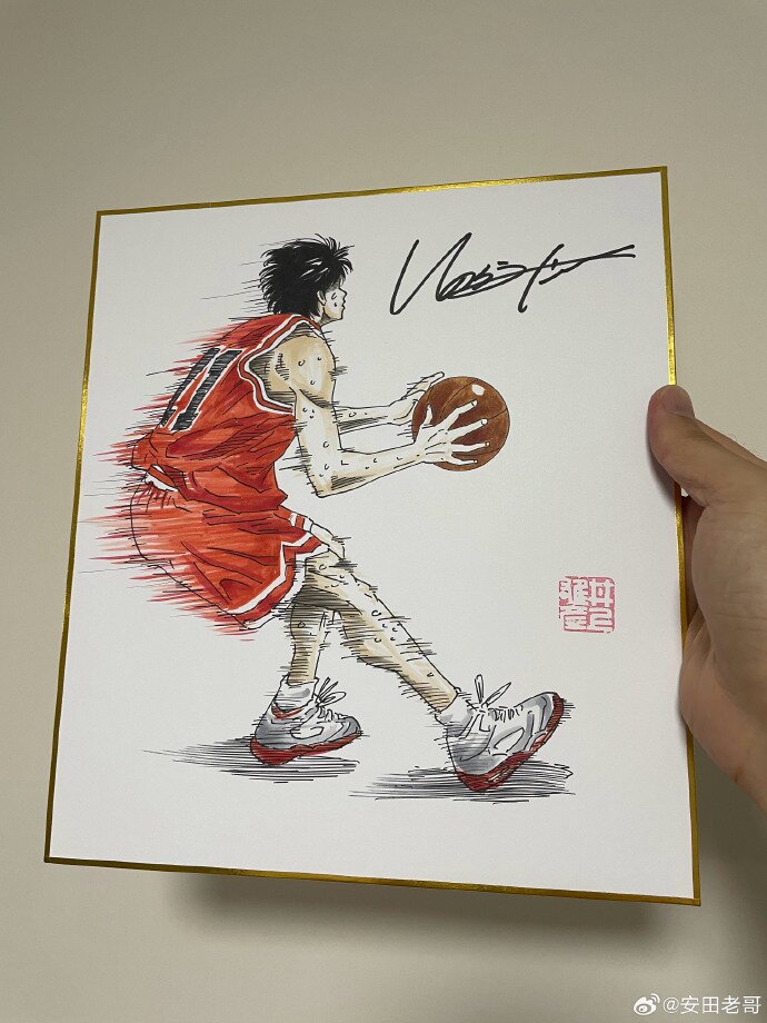 Educational counterfeit reference image (02e60300gy1hr0ugxeh7lj22c03404qr). — educational counterfeit (FAKE) shikishi reference associated with Takehiko Inoue