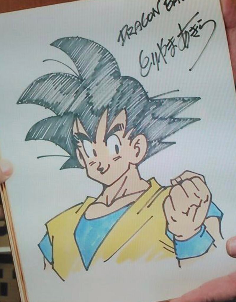 Educational authentic reference image (DqHn1SAVYAADJdI). — educational authentic (REAL) shikishi reference associated with Akira Toriyama