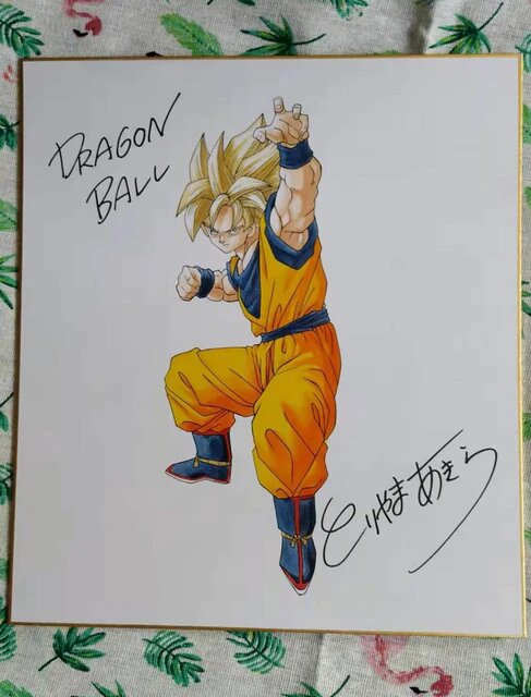 Educational counterfeit reference image (H52d99a573ed64f6da6c63aa1e3396b4fG.jpg_640x640Q90.jpg_). — educational counterfeit (FAKE) shikishi reference associated with Akira Toriyama
