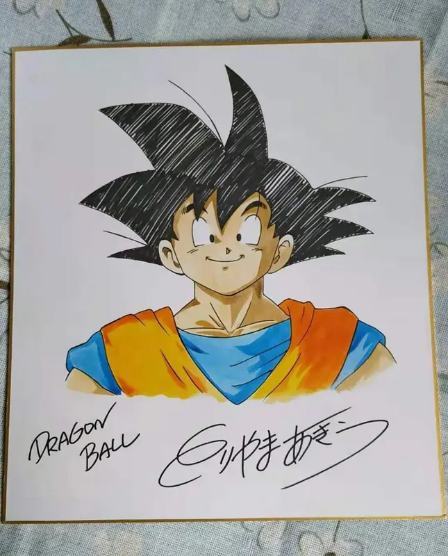 Educational counterfeit reference image (hand-drawn-signed-Toriyama-Akira-autographed-Shikishi-Card-Board-rare-27-24-cm-102019D). — educational counterfeit (FAKE) shikishi reference associated with Akira Toriyama