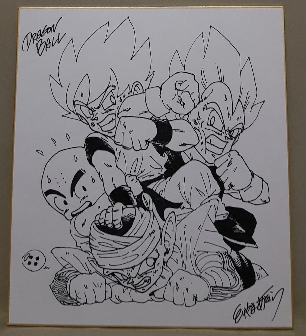 Educational counterfeit reference image (1_cd3e67ecd98d7adaa7d2ee2defe45a53). — educational counterfeit (FAKE) shikishi reference associated with Akira Toriyama