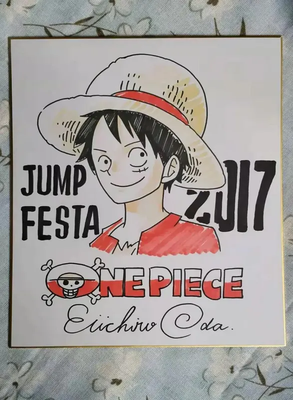Educational counterfeit reference image (Elle-izilmi-Eiichiro-Oda-tek-par-a-mzal-Shikishi-sanat-kurulu-nadir-112019E). — educational counterfeit (FAKE) shikishi reference associated with Eiichiro ODA