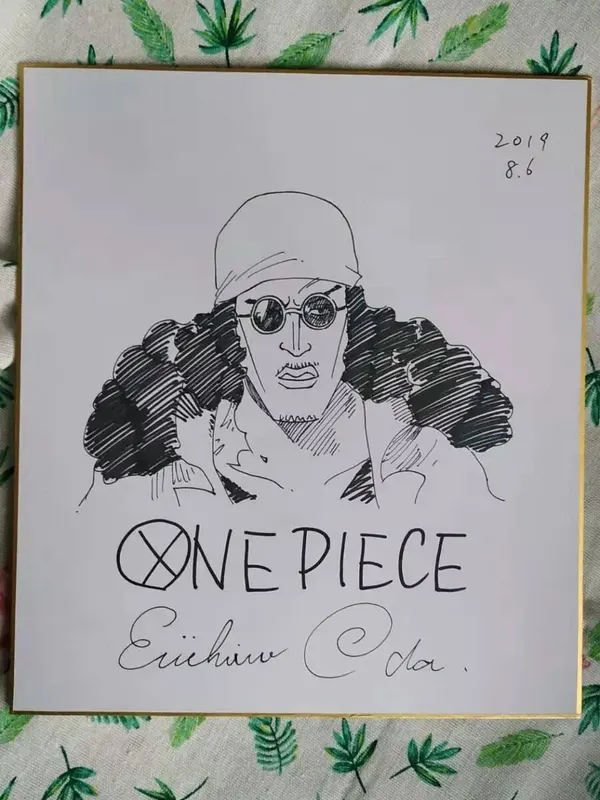Educational counterfeit reference image (hand-drawn-Eiichiro-Oda-ONE-PIECE-autographed-Shikishi-Art-Board-rare-27-24cm-92019C). — educational counterfeit (FAKE) shikishi reference associated with Eiichiro ODA
