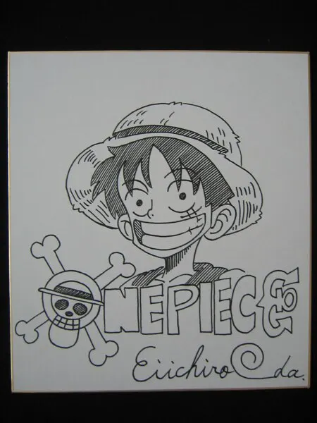 Educational counterfeit reference image (f101613582.1). — educational counterfeit (FAKE) shikishi reference associated with Eiichiro ODA