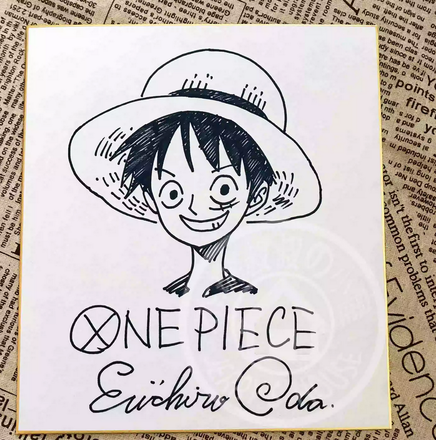 Educational counterfeit reference image (Screenshot 2024-01-24 151926). — educational counterfeit (FAKE) shikishi reference associated with Eiichiro ODA