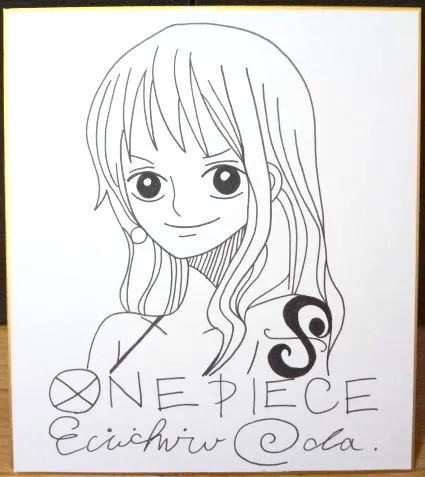 Educational counterfeit reference image (b255608114.1). — educational counterfeit (FAKE) shikishi reference associated with Eiichiro ODA