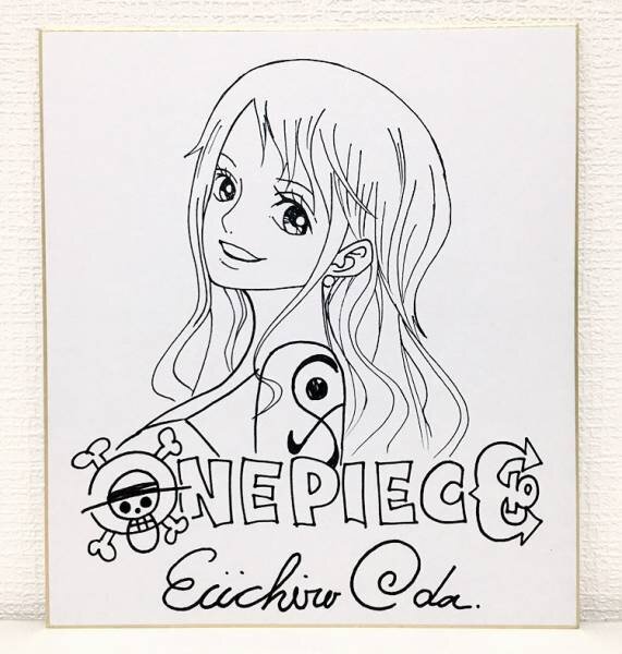 Educational counterfeit reference image (h270662500.1). — educational counterfeit (FAKE) shikishi reference associated with Eiichiro ODA