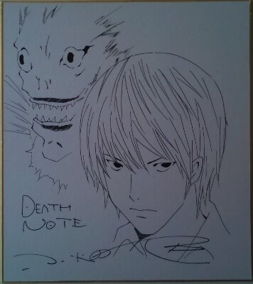 Educational counterfeit reference image (w69160741awe1). — educational counterfeit (FAKE) shikishi reference associated with Takeshi Obata