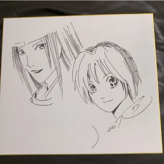 Educational counterfeit reference image (Screenshot 2024-01-23 054258). — educational counterfeit (FAKE) shikishi reference associated with Takeshi Obata