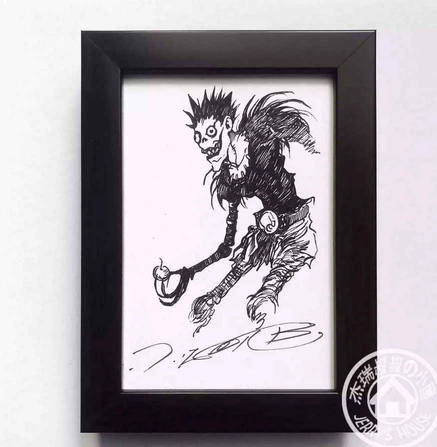 Educational counterfeit reference image (Screenshot 2024-01-24 155111). — educational counterfeit (FAKE) shikishi reference associated with Takeshi Obata