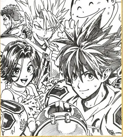 Educational authentic reference image (eyeshield-21-celebrates-12-years-01-400x446). — educational authentic (REAL) shikishi reference associated with Yusuke Murata