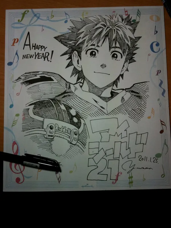 Educational authentic reference image (tumblr_lklnl389JM1qfwog5o1_1280). — educational authentic (REAL) shikishi reference associated with Yusuke Murata