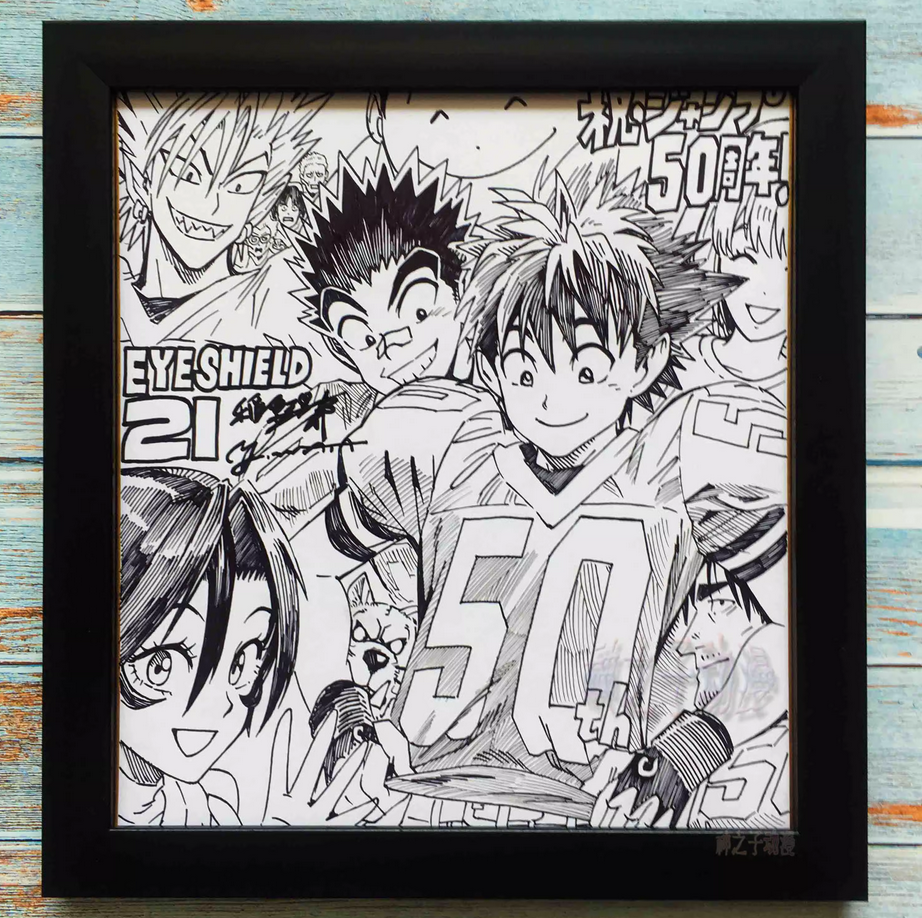 this isnt technically "supposed to be a fake" but it might get passed of as the real deal anyway, this is by an artist on taobao that does handdrawn "replica" of real shikishi — educational counterfeit (FAKE) shikishi reference associated with Yusuke Murata