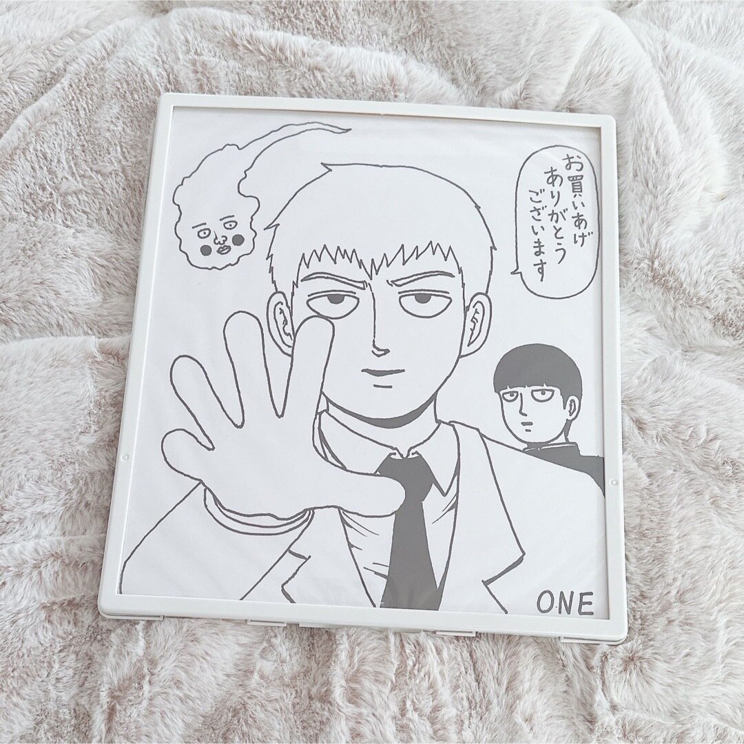 Printed Replica shikishi given out as Bonus for purchasing all volumes of Mob Psycho 100 from Manga One SHOP mail order — educational authentic (REAL) shikishi reference associated with ONE