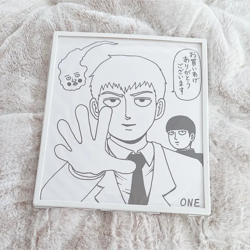 Printed Replica shikishi given out as Bonus for purchasing all volumes of Mob Psycho 100 from Manga One SHOP mail order — educational authentic (REAL) shikishi reference associated with ONE