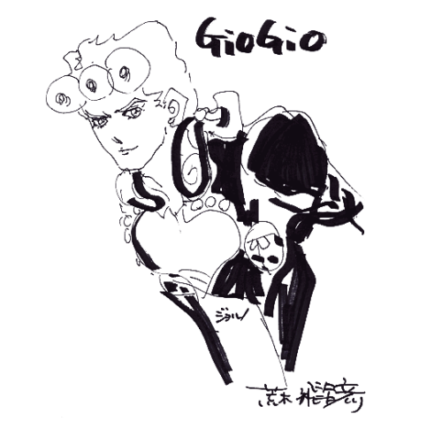 Educational authentic reference image (tumblr_b4c14f6692bef797650d725b38de1eef_570c785f_500). — educational authentic (REAL) shikishi reference associated with Araki Hirohiko