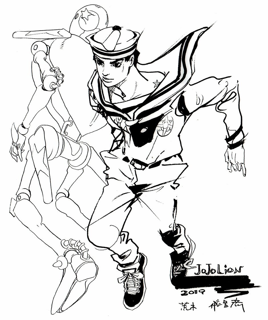 Educational authentic reference image (NatsuComi2019). — educational authentic (REAL) shikishi reference associated with Araki Hirohiko