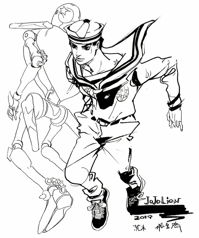 Educational authentic reference image (NatsuComi2019). — educational authentic (REAL) shikishi reference associated with Araki Hirohiko