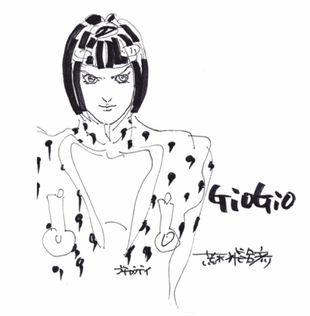 Educational authentic reference image (GioGioPS2_Sketch_02). — educational authentic (REAL) shikishi reference associated with Araki Hirohiko