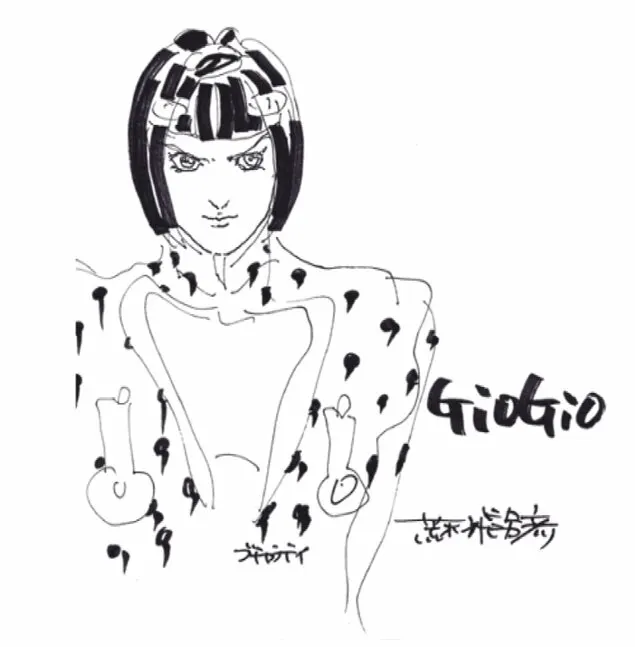 Educational authentic reference image (GioGioPS2_Sketch_02). — educational authentic (REAL) shikishi reference associated with Araki Hirohiko