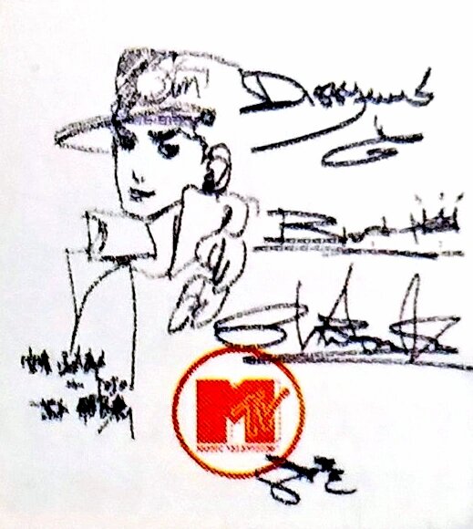 Educational authentic reference image (MTVPaper_JotaroSketch_Mar2007). — educational authentic (REAL) shikishi reference associated with Araki Hirohiko