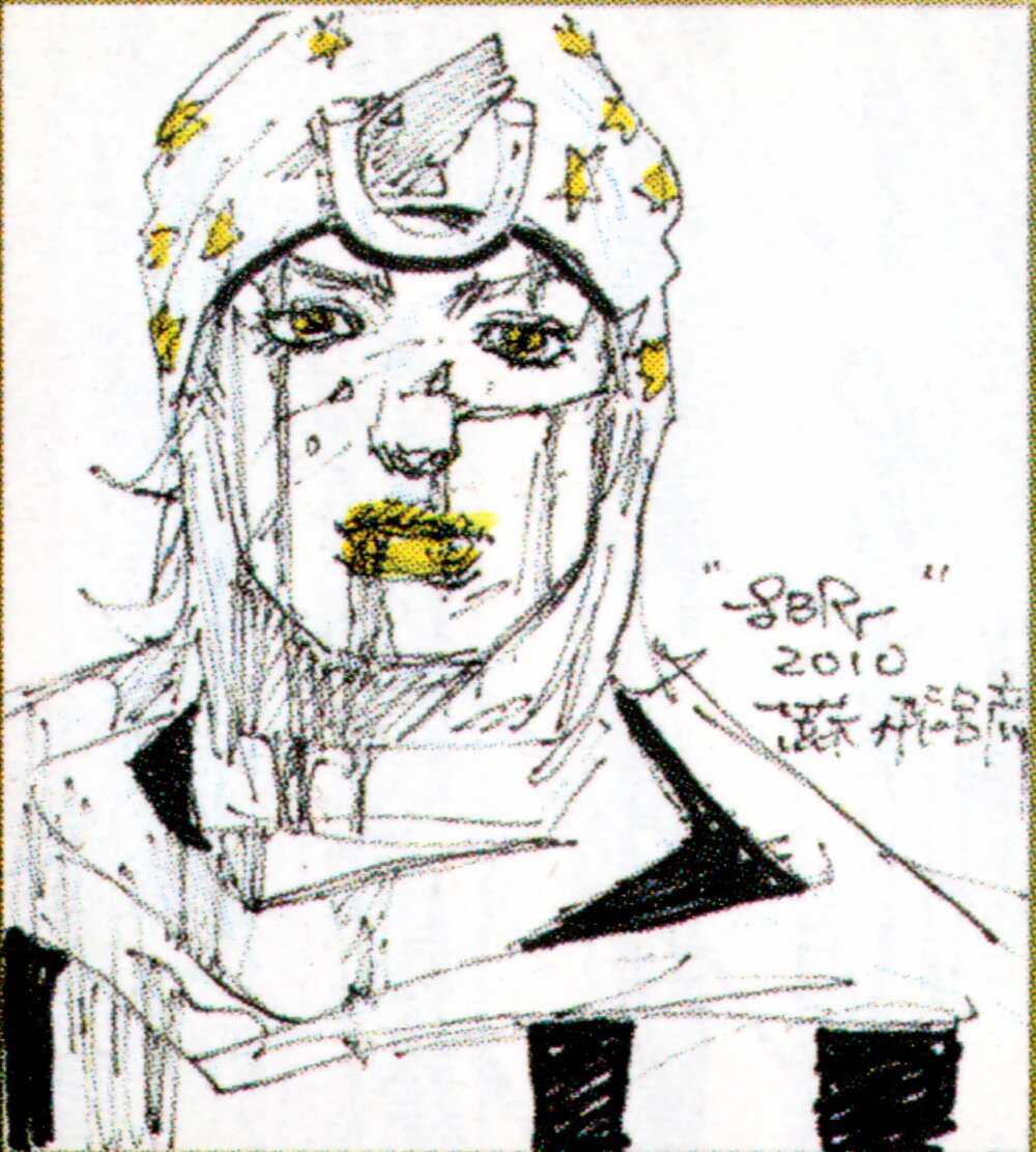 Educational authentic reference image (Johnny_UJ_2010_12). — educational authentic (REAL) shikishi reference associated with Araki Hirohiko
