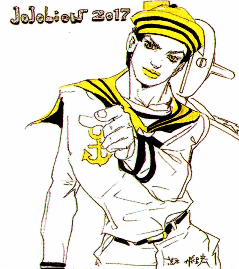 Educational authentic reference image (JumpFestaJJL2017). — educational authentic (REAL) shikishi reference associated with Araki Hirohiko