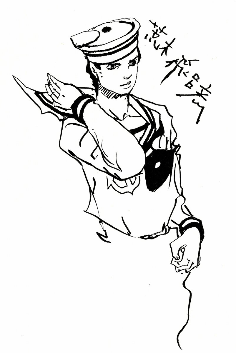 Educational authentic reference image (JOJOnicle_Josuke). — educational authentic (REAL) shikishi reference associated with Araki Hirohiko