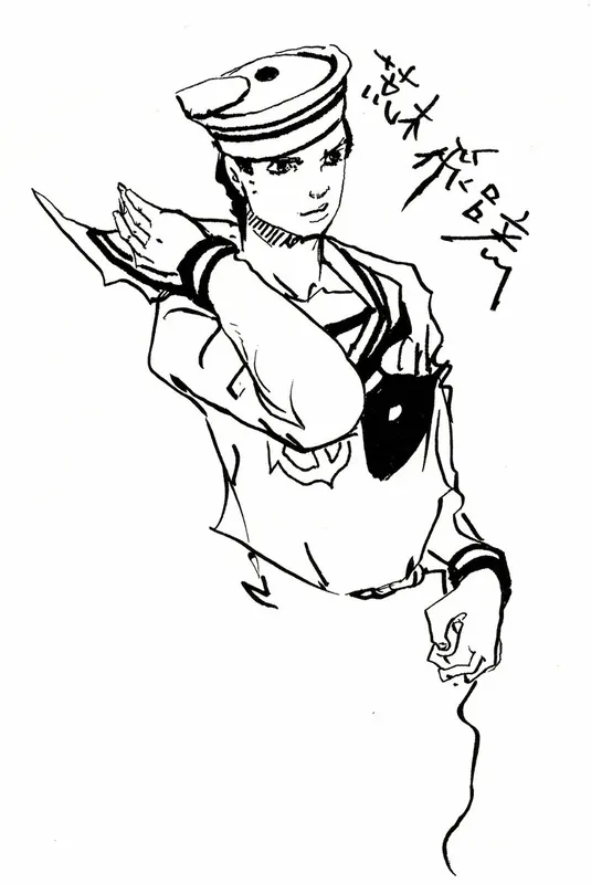 Educational authentic reference image (JOJOnicle_Josuke). — educational authentic (REAL) shikishi reference associated with Araki Hirohiko