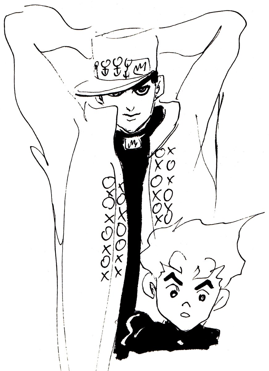 Educational authentic reference image (Jotakoi). — educational authentic (REAL) shikishi reference associated with Araki Hirohiko
