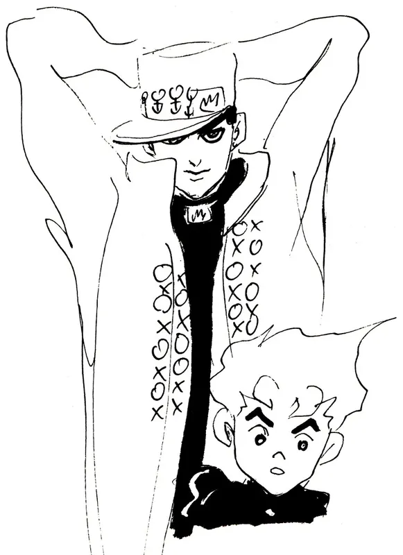 Educational authentic reference image (Jotakoi). — educational authentic (REAL) shikishi reference associated with Araki Hirohiko