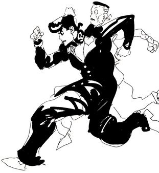 Educational authentic reference image (311px-Chapter_350_Tailpiece_A). — educational authentic (REAL) shikishi reference associated with Araki Hirohiko