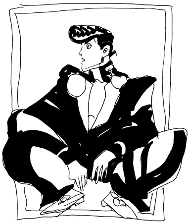 Educational authentic reference image (382px-Chapter_316_Tailpiece). — educational authentic (REAL) shikishi reference associated with Araki Hirohiko