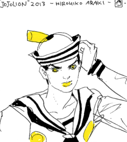 Educational authentic reference image (428px-JumpFestaJJL2014). — educational authentic (REAL) shikishi reference associated with Araki Hirohiko