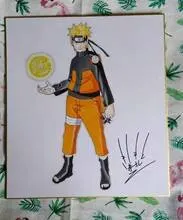 Educational counterfeit reference image (aewawrrr). — educational counterfeit (FAKE) shikishi reference associated with Masashi Kishimoto