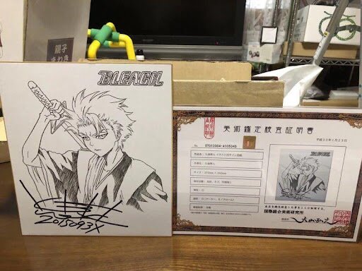Educational counterfeit reference image (aweawrrrr). — educational counterfeit (FAKE) shikishi reference associated with Tite Kubo