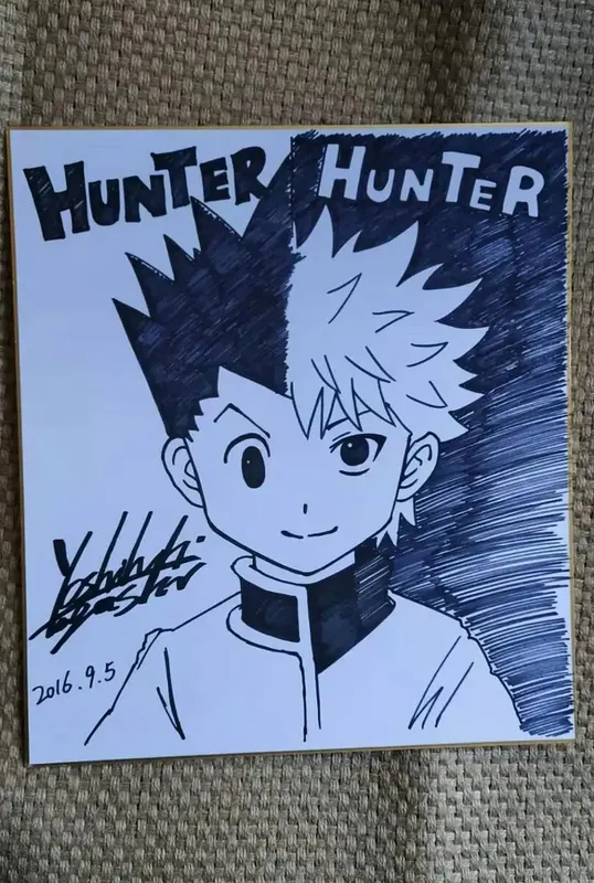 Educational counterfeit reference image (drawn-Togashi-Yoshihiro-YuYu-Hakusho-autographed-Shikishi-Card-Art-Board-1220C). — educational counterfeit (FAKE) shikishi reference associated with Yoshihiro Togashi