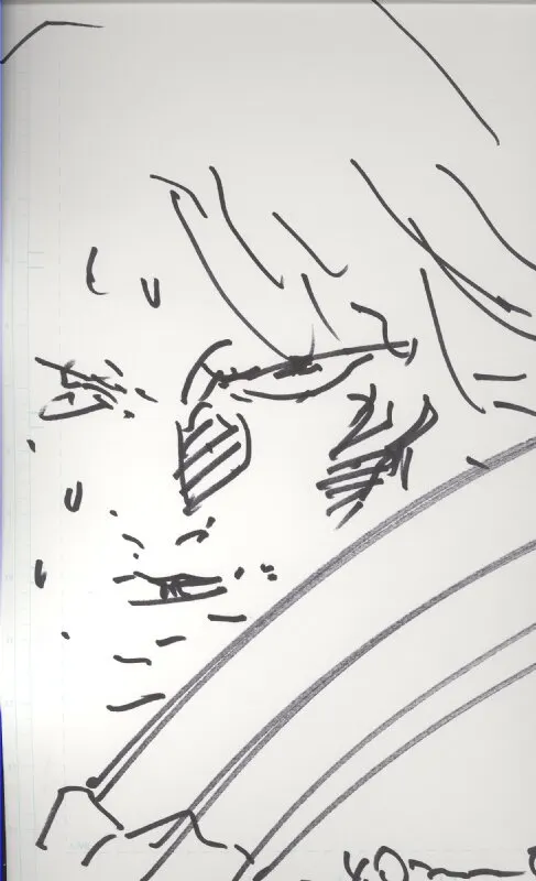 Educational authentic reference image (Amano-Wolverine). — educational authentic (REAL) shikishi reference associated with Yoshitaka Amano
