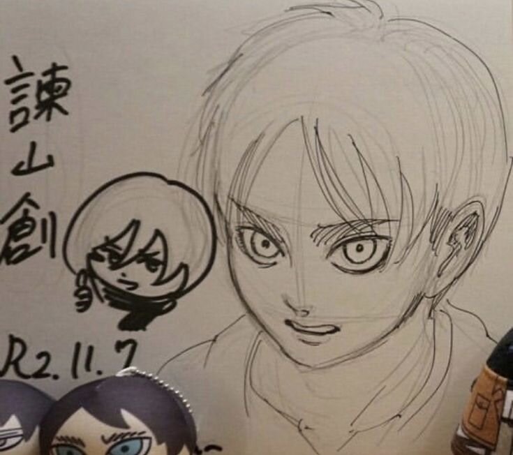 Educational authentic reference image (10c0a075e0e094878bd39d86b43c1f3c). — educational authentic (REAL) shikishi reference associated with Hajime Isayama