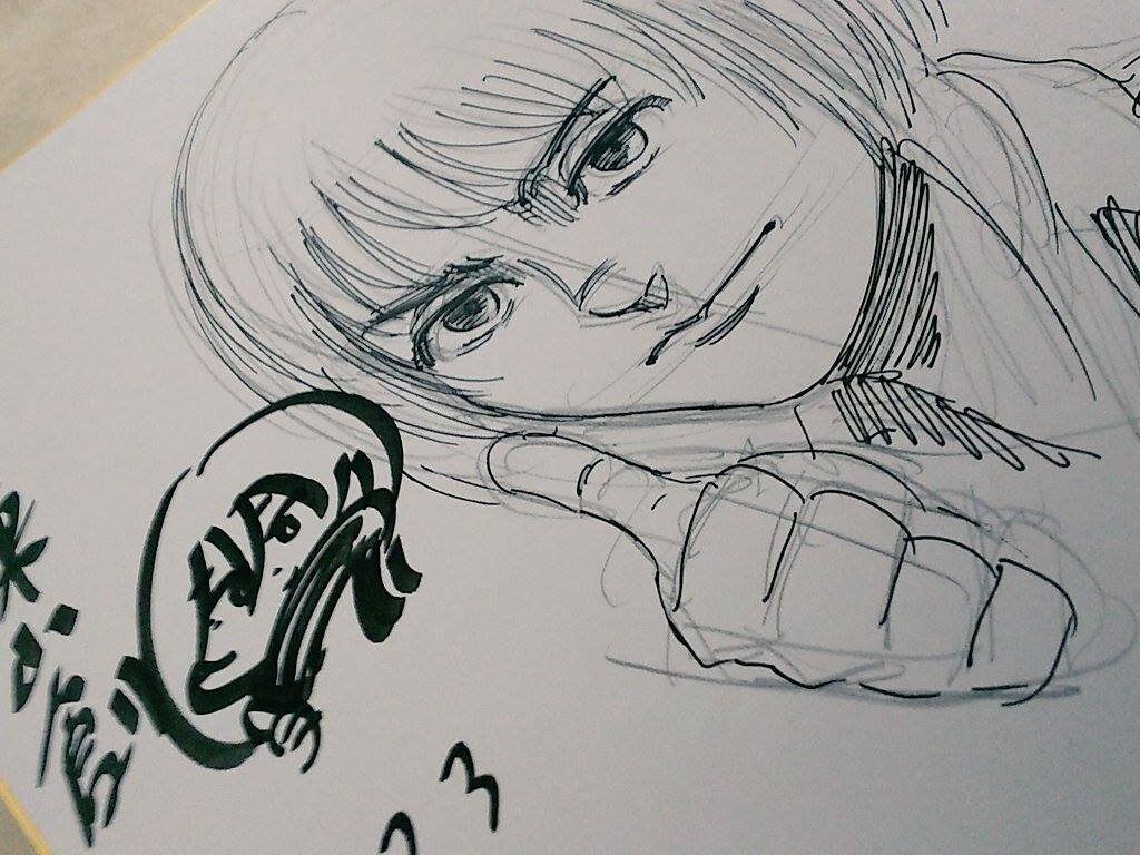 Educational authentic reference image (28617250_966703966822657_4326550751170940326_o). — educational authentic (REAL) shikishi reference associated with Hajime Isayama