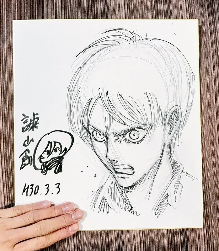 Educational authentic reference image (28423399_966692980157089_1626768102189877013_o). — educational authentic (REAL) shikishi reference associated with Hajime Isayama