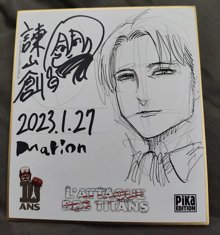 Educational authentic reference image (IMG_20230127_153006). — educational authentic (REAL) shikishi reference associated with Hajime Isayama
