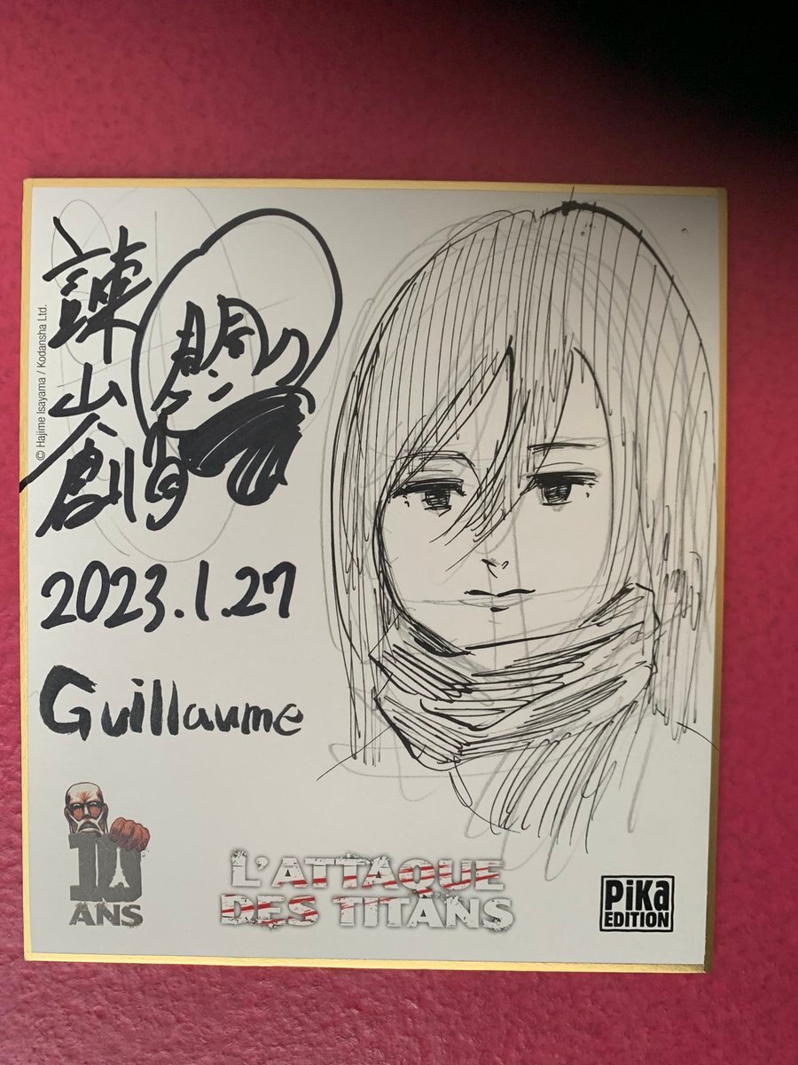 Educational authentic reference image (Fne_ztCXwAA5-pC). — educational authentic (REAL) shikishi reference associated with Hajime Isayama